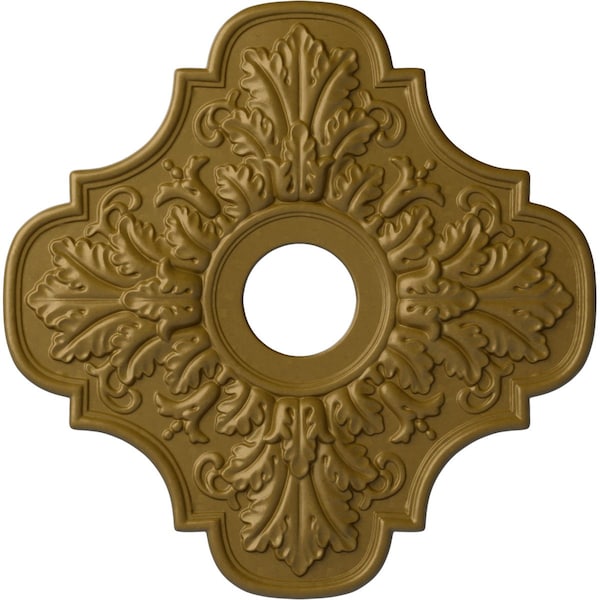 Ekena Millwork Peralta Ceiling Medallion (Fits Canopies up to 4 5/8"), Hnd-Painted Gold, 17 3/4"OD x 3 1/8"ID x 1"P CM17PEGLS - main